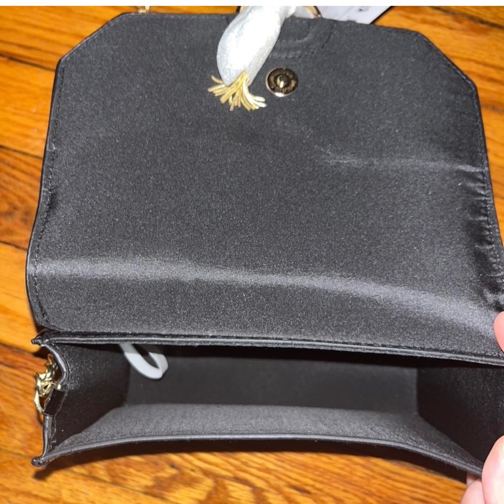 👜Black Jimmy Choo Parfums over the shoulder purse with gold chain strap! - Picture 7 of 7